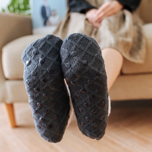 Cross-border autumn and winter socks wool sherpa solid color floor socks sweet and warm women's thickened socks sets confinement socks