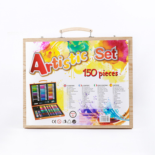 180-piece children's paintbrush wooden gift box art painting set painting learning watercolor pen DIY set