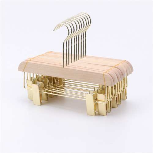 Solid Wood Clothes Rack Clothing Store Wooden Natural Wood Hanger Wholesale Children Women's Adult Clothes Rack LOGO