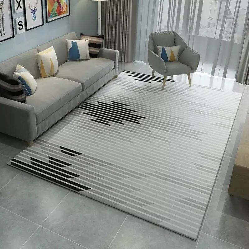 Alfombra estilo nórdico de Amazon, alfombra para sala de estar, sofá, mesa de centro, alfombra para entrada, alfombra de terciopelo cristalino de fácil cuidado y cobertura completa para el hogar.