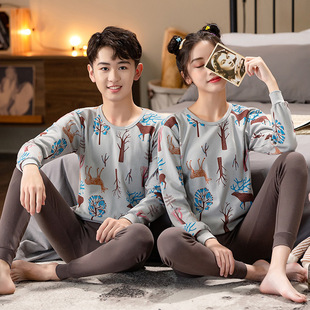2021 middle school children's underwear set middle school students round neck bottoming warm boys and girls teenagers autumn clothes autumn pants wholesale