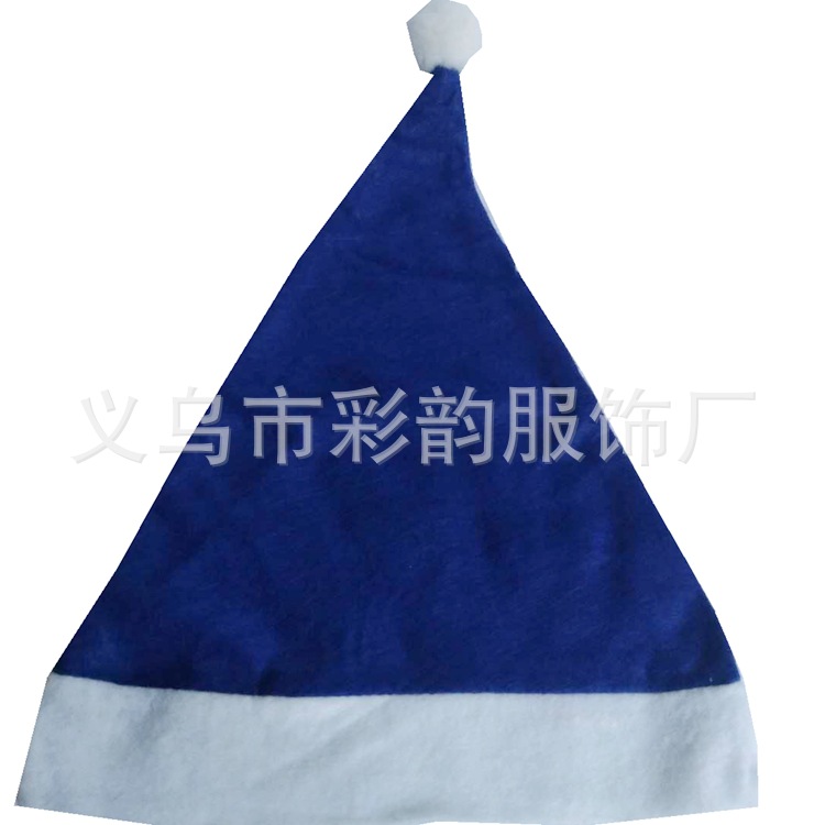 Fabricante directo de no tejido común verde sombrero de Navidad de varios colores Santa sombrero puede imprimir logotipo