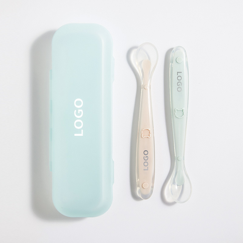 Baby Spoon Newborn Silicone Spoon Soft Head Rice Spoon Feeding Fruit Rice Paste Puree Food Supplement Spoon Children's Tableware Wholesale