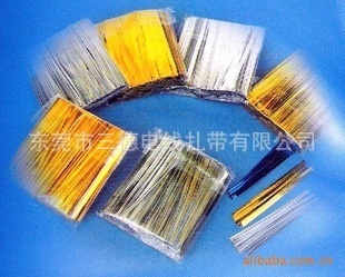 Lollipop gold silver tie wire wholesale food wire binding line colorful metal core zip ties