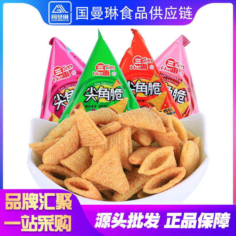 Sanhui sharp crispy 7kg whole box wholesale snack food puffed miaocrisp hot pot shop front desk catering snacks Sanhui sharp crispy 7kg whole box wholesale snack food puffed miaocrisp hot pot shop front desk catering snacks