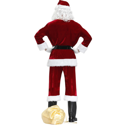 M-4XL Men's Santa Claus Costume Adult Plus Size Christmas Cosplay Uniform Stage Performance Costume