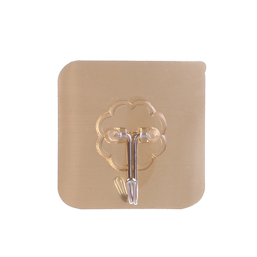 Yiwu hot selling brushed gold hook magic adhesive nail-free bathroom kitchen strong coat and hat adhesive hook manufacturer