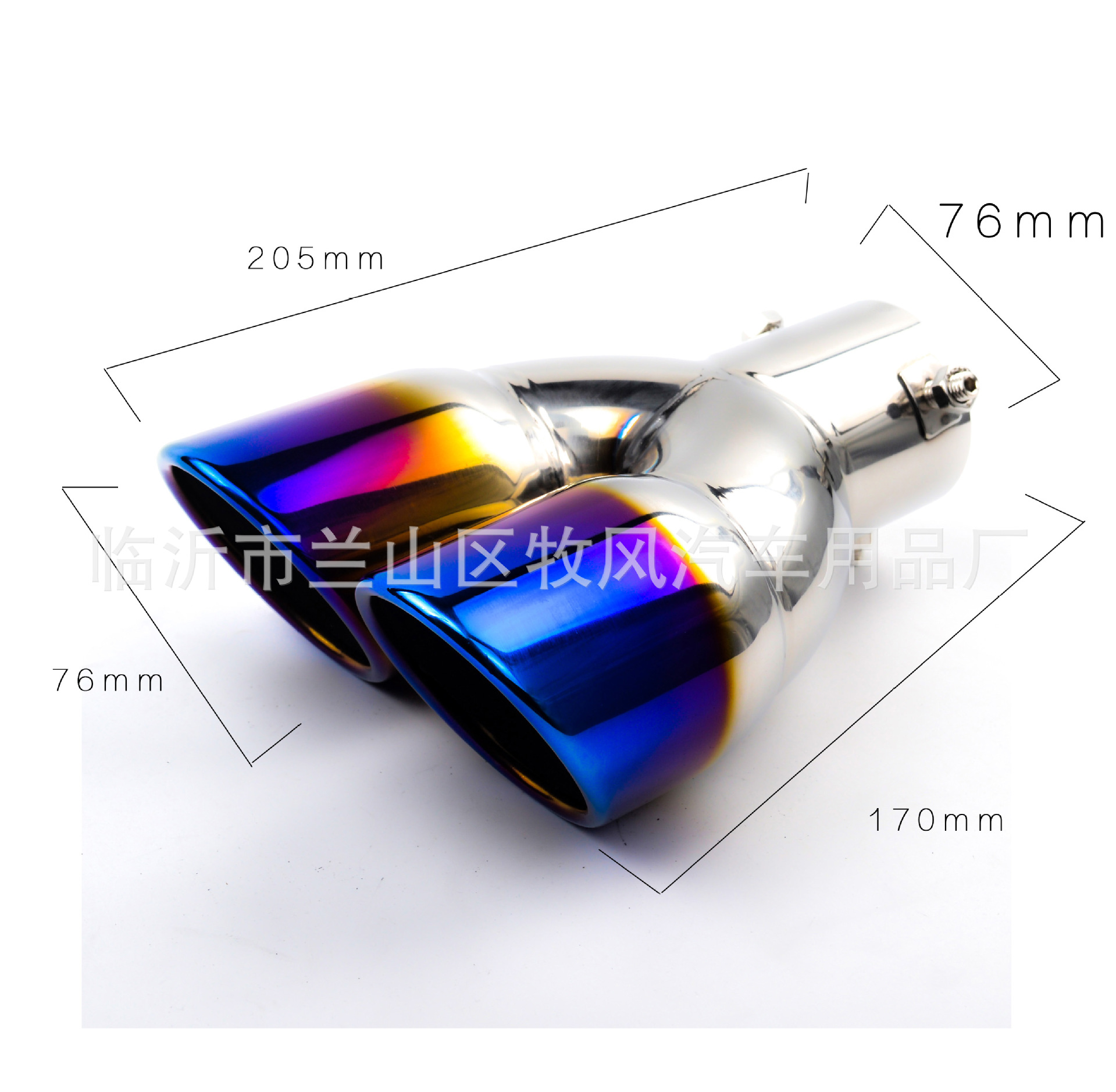 76mm 비스듬한 입 이중 행 스트레이트 구운 블루