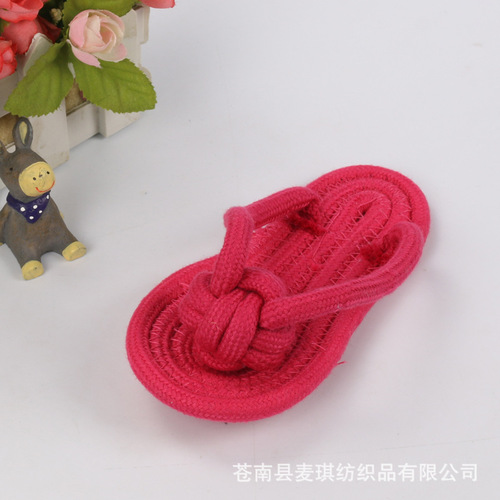 Factory direct selling pet products Candy multi-color tooth cleaning woven cotton rope slippers Puppy Teddy pet toys