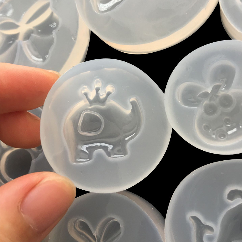 Espejo múltiple animal elefante pez cola arco conejo amor AB epoxi DIY accesorios de joyería hechos a mano