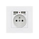 International cross-border 16A French socket with USB French standard panel German European standard power plug French PC white South Korea