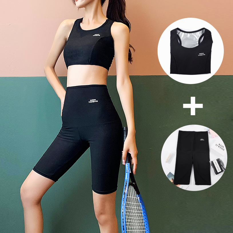 Running Sports Sweat Suit suit Women's Weight-loss Clothing Fat Burning Heat Sweat Pants Yoga Sweat Vest Sweat Pants