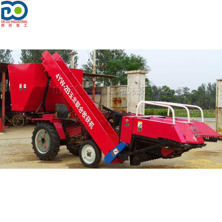大型玉米联合收割机 2行苞米割晒扒皮机 省力玉米杆切碎还田机