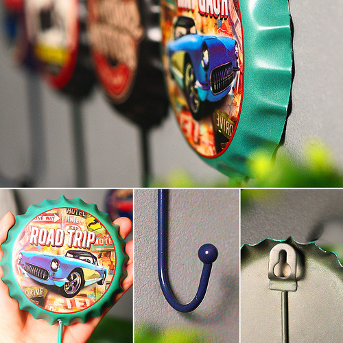 Manufacturer wholesale retro wine bottle cap hooks, home wall crafts, decorative pendants, creative hooks