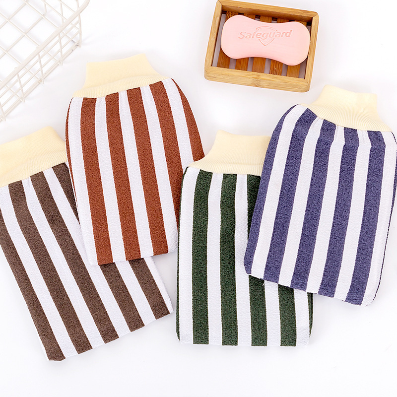 Exfoliating Bath Towel, Powerful Dirt-Removing Tool, Thickened Double-Sided Adult Men's and Women's Bathing Household Scrubbing Back Glove