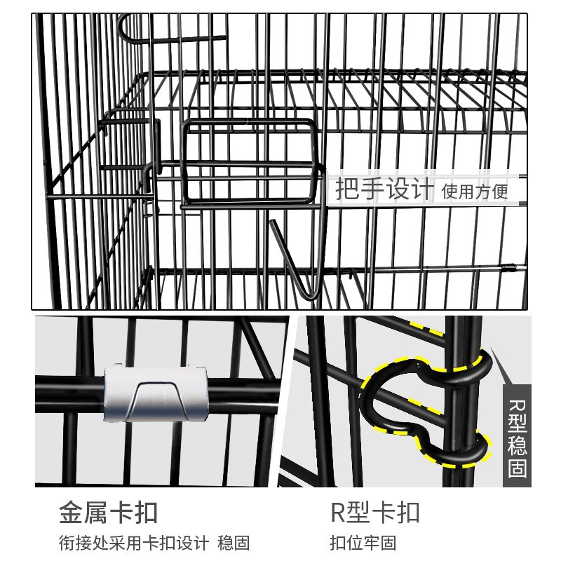 Gato jaula plegable hierro alambre gato jaula negrita cifrado gato Villa doble capa tres capas gato casa gato nido mascota jaula