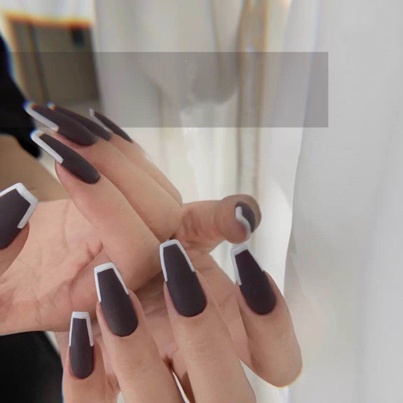 Ballet Nail Art Finished Fake Nail Scrub Trapezoidal Nail Patch ins Wear Detachable Nail Art Tools nails Ballet Nail Art Finished Fake Nail Scrub Trapezoidal Nail Patch ins Wear Detachable Nail Art Tools nails