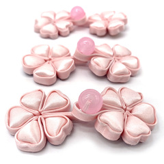 Button setting with copper wire, modified ancient Chinese-style cheongsam with jade pearls, peach heart five-leaf clasp, cotton filling, colorful buttons