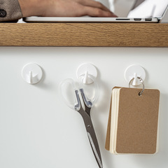 Yimingjia invisible wall hooks, bathroom hooks, kitchen hooks, drill-free, invisible plastic wall-mounted hooks, 6-piece set, adhesive hooks