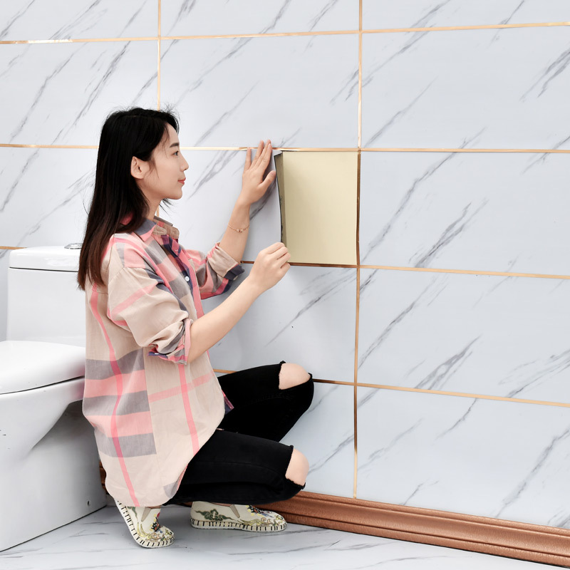Bathroom Kitchen PVC floor sticker self adhesive bathroom tile waterproof wallpaper living room marble background wallpaper