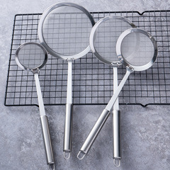 304 Wide Edge Round Steel Handle Filter Mesh Ladle, Stainless Steel Kitchen Set Cookware Ladle Strainer, Hot Pot Soup Bowl, Wholesale