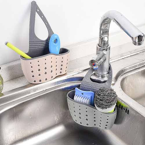 Double-layer stackable sink sponges drain hanger storage rack basket faucet holder shelf drain basket