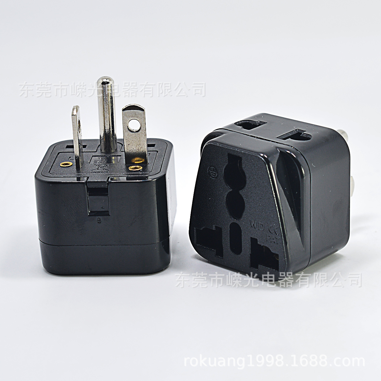 WDI-21 供应美规转换插头T型美式插脚一转二台湾空调插头1美标