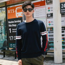 批发2025新款韩版毛衣男装套头圆领纯棉秋冬款长袖修身提花针织衫