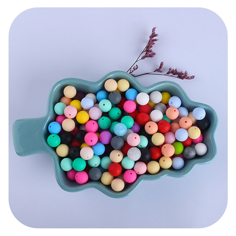 12mm perlas de silicona molar juguete teether pulsera pezón cadena collar accesorios infantil DIY accesorios de la joyería