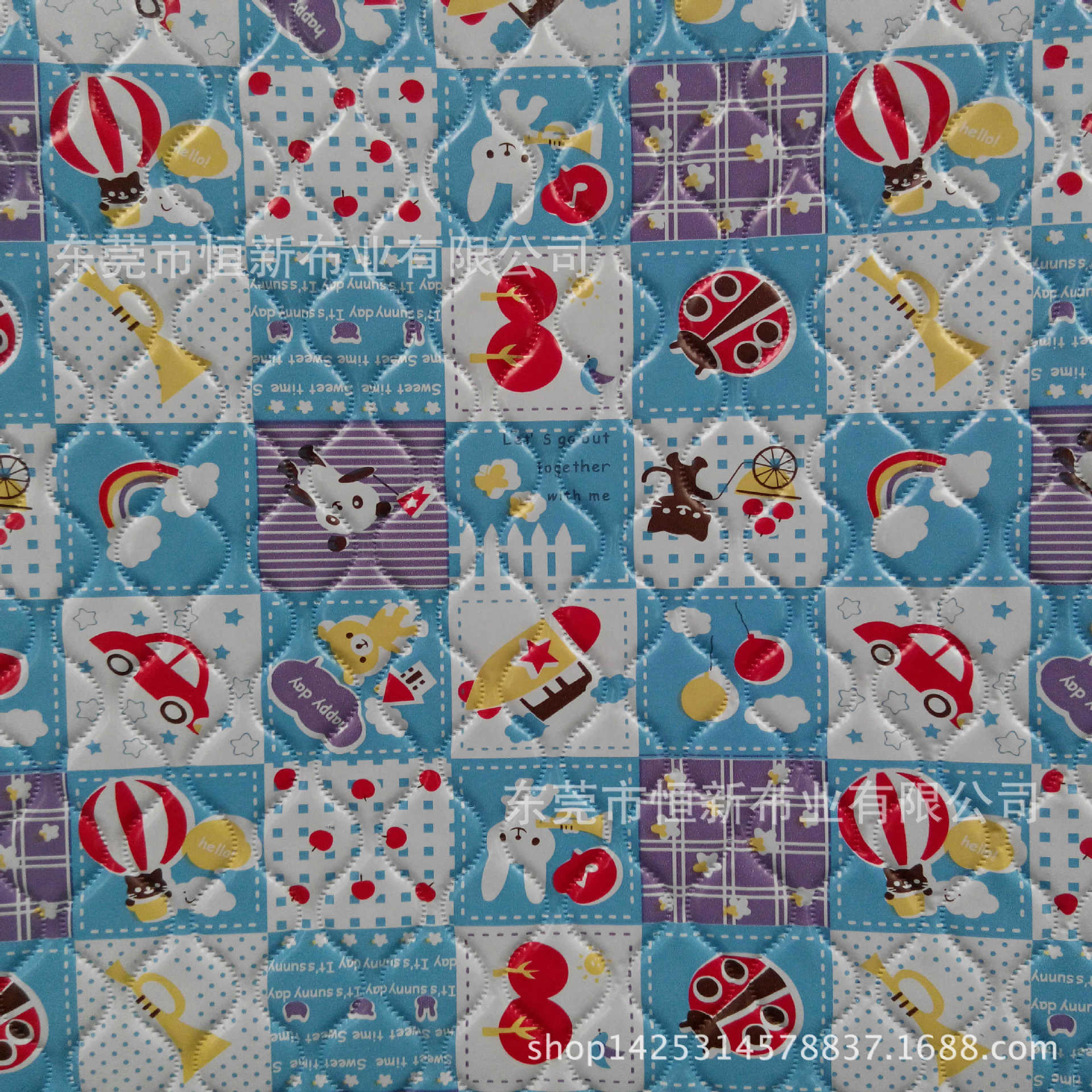 全新料环保PVC多层复合压纹裥棉压棉绗缝超声波绣花绗绣防水