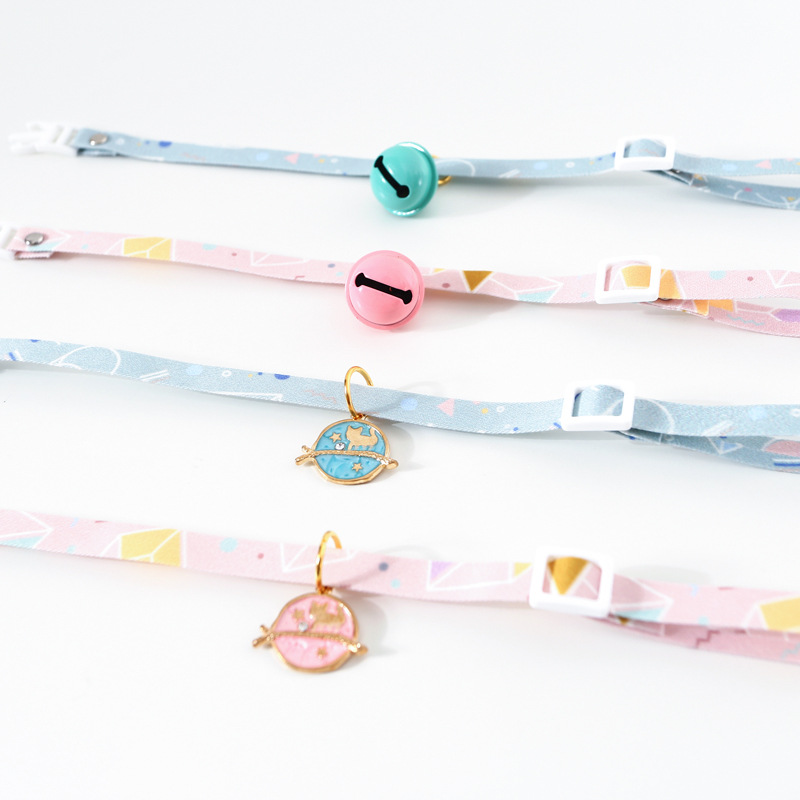 Campana geométrica abstracta gatos perros ajustable corbata collar collar collar accesorios japoneses estilo coreano