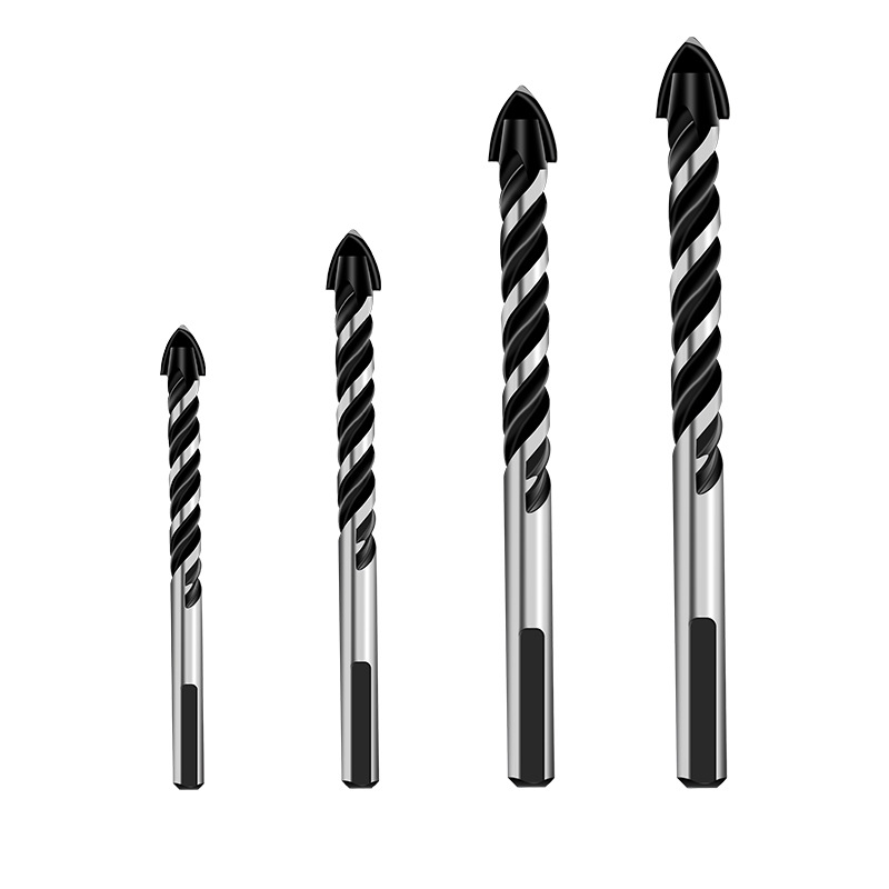 Traje de taladro de baldosas de cerámica vidrio hormigón cemento pared taladro eléctrico perforación multifuncional taladro giratorio cabeza giratoria taladro triangular