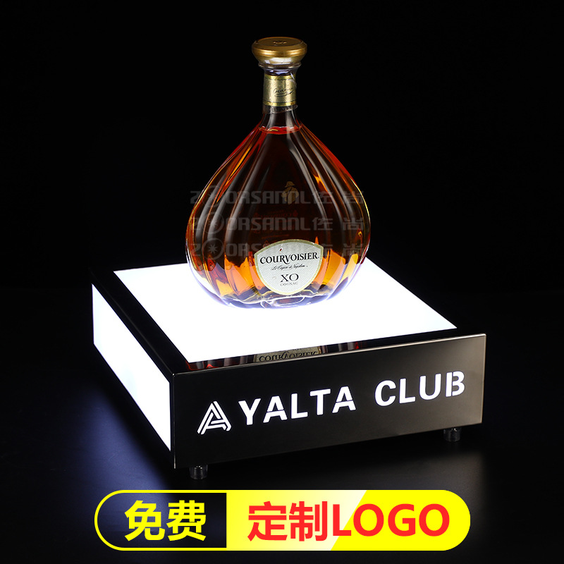 Zuoshang bar Wine holder KTV soporte de exhibición base de acero inoxidable estante de vino de emisión de luz bandeja de vino titular de vino XO titular de vino extranjero