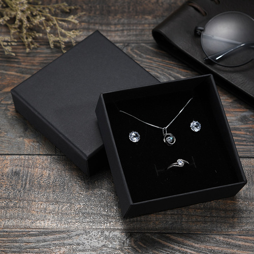 Jewelry packaging box kraft paper jewelry box necklace earrings jewelry box hairpin packaging box printable logo bracelet box