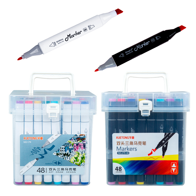 Doble cabeza triángulo alcohólico marcador pop cartel pluma pintura diseño graffiti arte estudiante rotulador