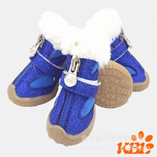 新款冬季宠物保暖棉鞋羊羔绒狗狗雪地靴泰迪博美鞋子宠物用品批发
