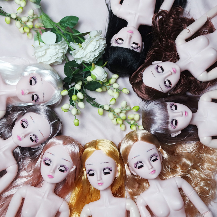 With Music Light 60cm Lele Barbie Blink Doll with Eyelash Body Multi-joint Naked Doll