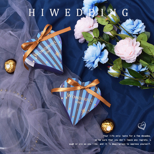 Creative new high-end wedding love-shaped wedding candy box European style ins wedding girl heart gift packaging box