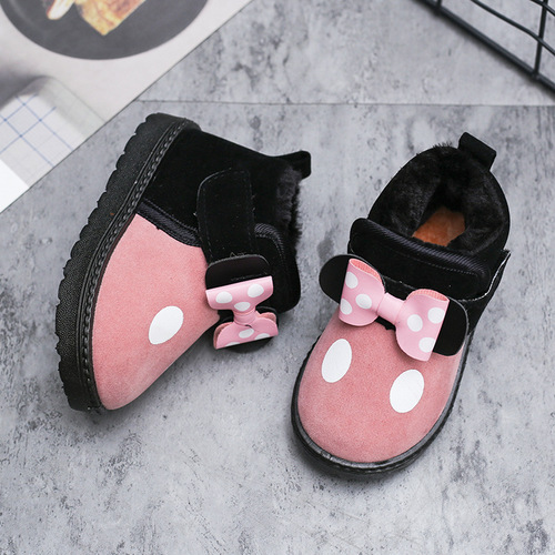 Winter Children's Bag and Cotton Shoes for Girls - Fashionable Warm Indoor and Outdoor Baby Shoes, Colorful - Factory Wholesale