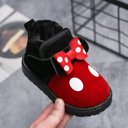 Winter Children's Bag and Cotton Shoes for Girls - Fashionable Warm Indoor and Outdoor Baby Shoes, Colorful - Factory Wholesale