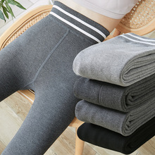 秋冬季高腰女士加绒加厚纯色打底裤外穿保暖塑身瑜伽裤一体裤批发