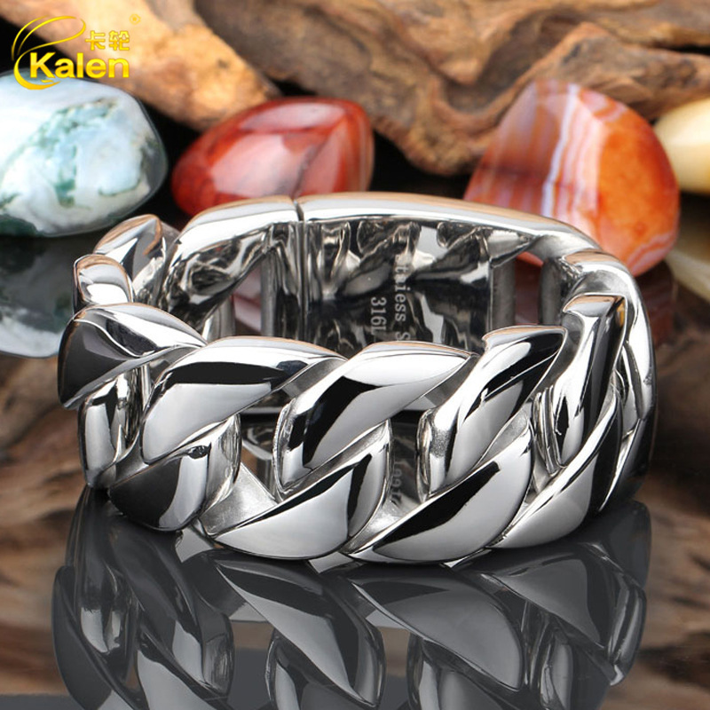 New Style Thick Titanium Steel Bracelet Fashion Jewelry Wholesale European and American Personalized Glossy Bold Men's Trendy Accessories New Style Thick Titanium Steel Bracelet Fashion Jewelry Wholesale European and American Personalized Glossy Bold Men's Trendy Accessories