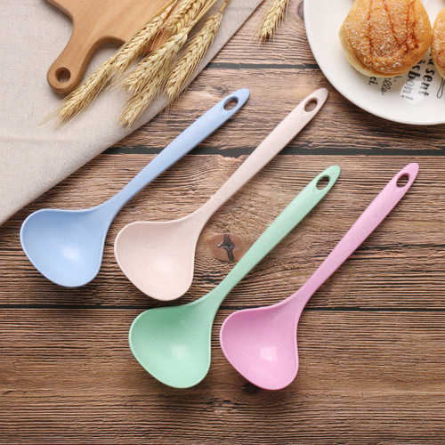 Wheat straw spoon, household long-handled porridge spoon, kitchen plastic kitchen utensils, thickened porridge spoon, stall source