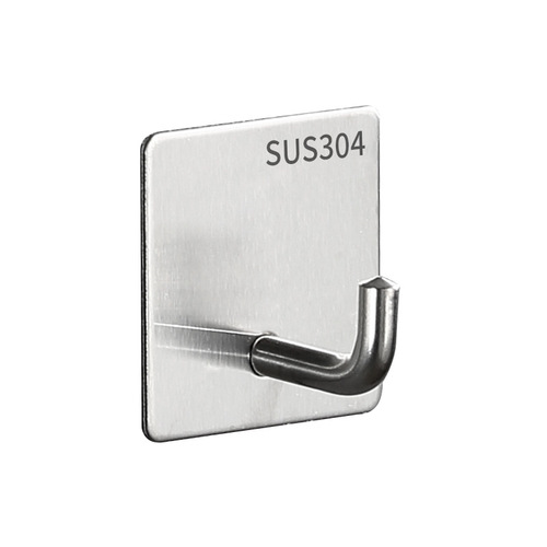 304 stainless steel hook without drilling bathroom hanger metal adhesive hook bathroom hanging coat hook cross-border self-adhesive single hook