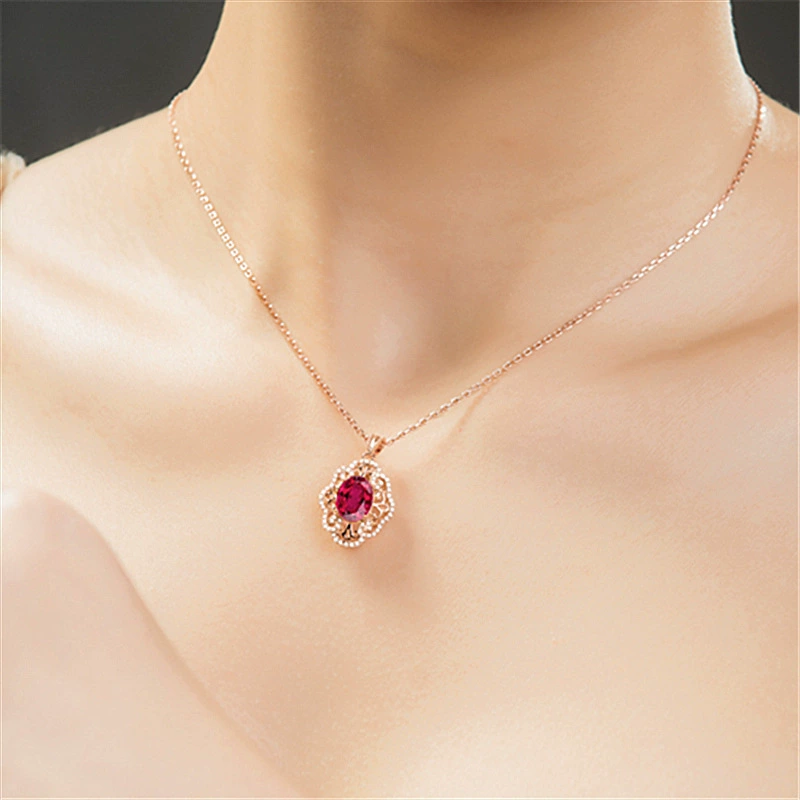 Модный sapphire кулон, украшенный цветами, с драгоценным камнем