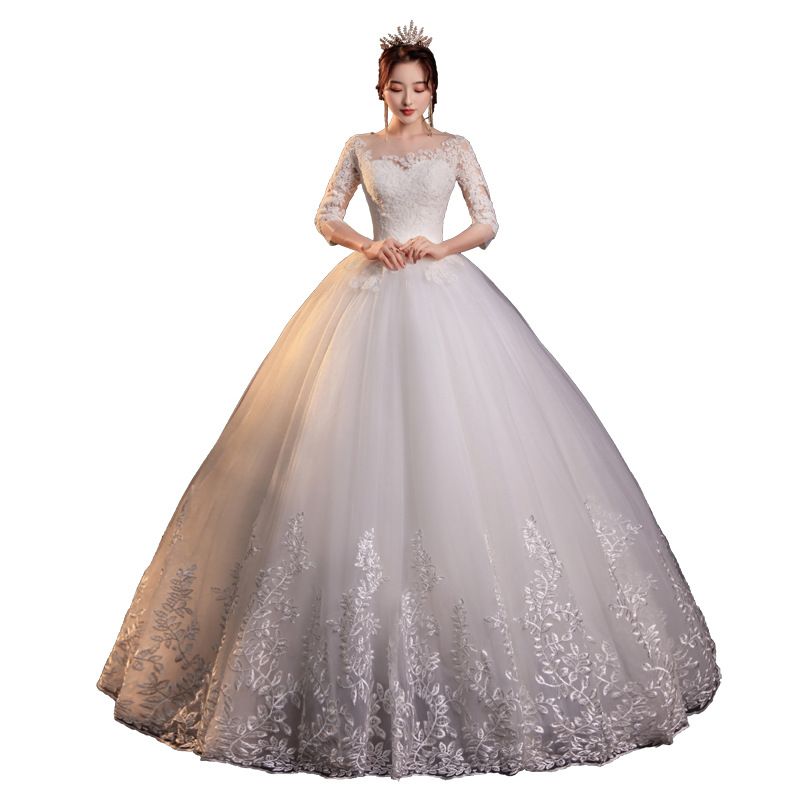 Fuera del hombro vestido de novia principal 2023 nuevo elegante nupcial Mori Super Hada francés adelgazamiento vestido de novia al por mayor transfronteriza D30