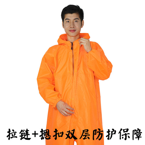Overall Body Suit with Hood, Oil-, Dust-, Water-Proof, for Stone Factory Polishing, Breeding Farm Odor-Proof, Pesticide Application Protective Workwear
