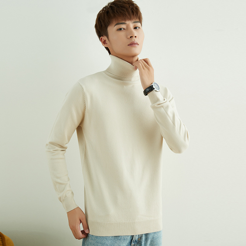 2025 Autumn/Winter New Men's Turtleneck Sweater Thickened Casual Solid Color Knitted Base Shirt Loose Pullover Sweater 2025 Autumn/Winter New Men's Turtleneck Sweater Thickened Casual Solid Color Knitted Base Shirt Loose Pullover Sweater