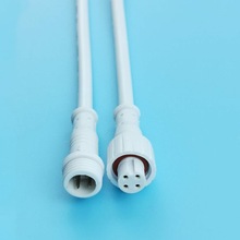 白色4芯led路燈公母插頭 4芯傳感器信號線對接頭 4p防水接線頭