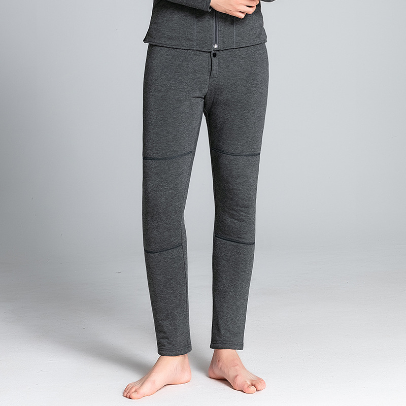 Quần legging nam lót lông cừu chống lạnh mùa đông, eo cao giữ nhiệt cashmere dày — YF20811 lót lông nam